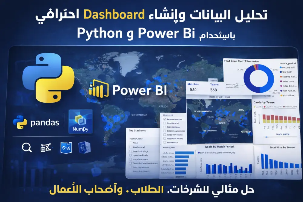 تحليل البيانات وإنشاء لوحات تحكم (Dashboard) تفاعلية باستخدام Power BI وPython