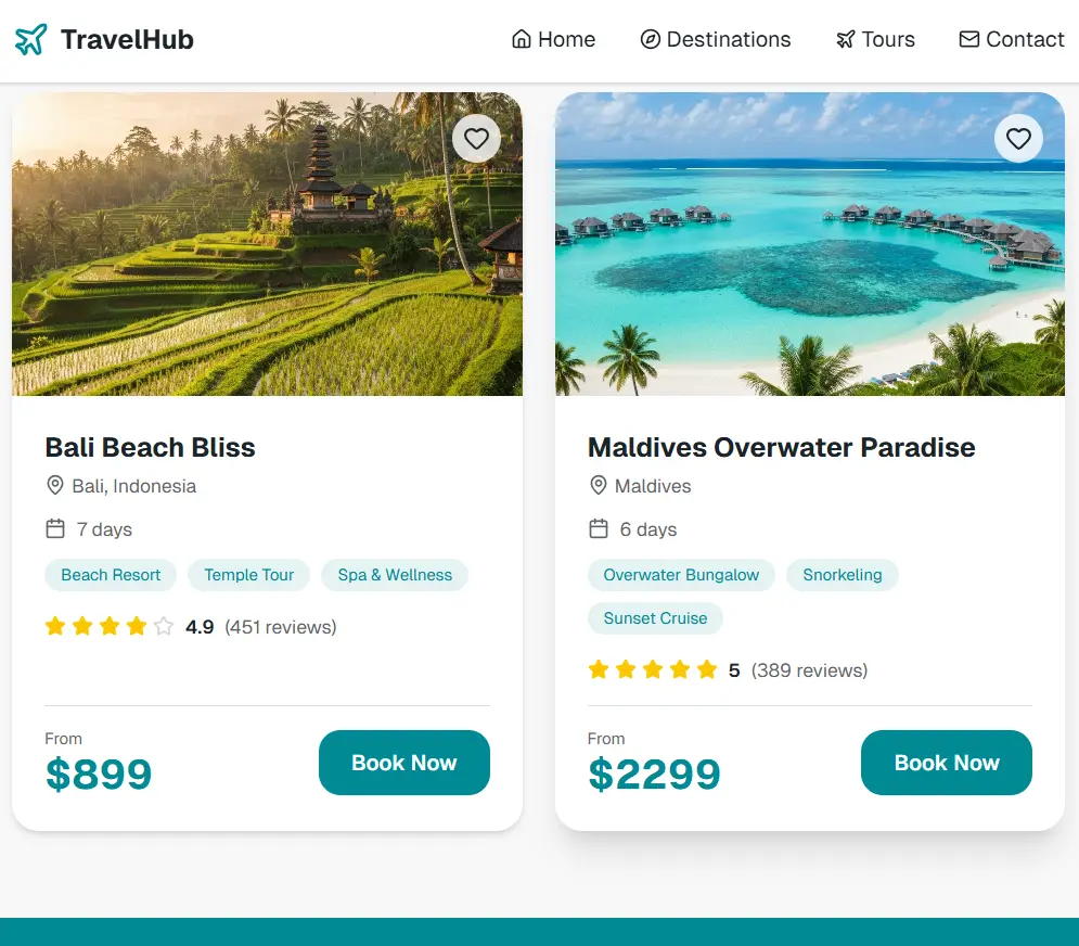 صفحة هبوط handing page عصرية