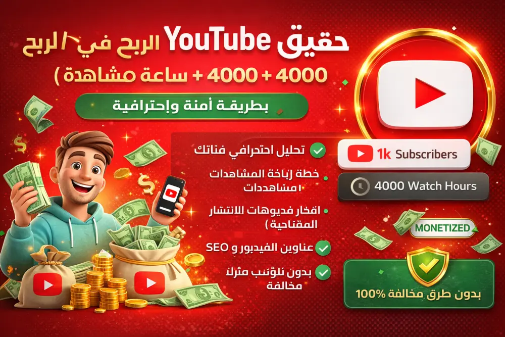 سأساعدك على تحقيق شروط الربح في YouTube بطريقة احترافية وآمنة