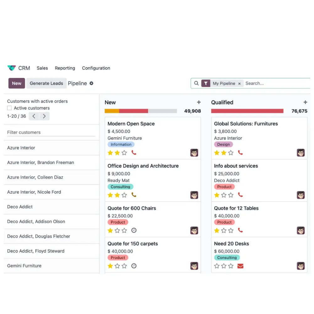 Data Entry & CRM Management (Odoo)