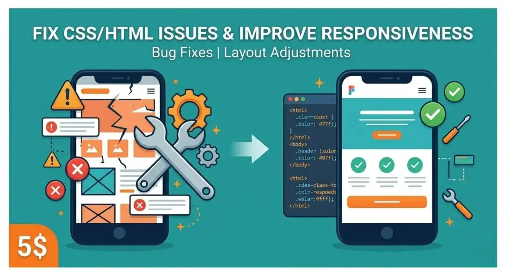 إصلاح مشاكل HTML / CSS / JavaScript وتحسين جودة الكود ليكون أنظف وأسهل