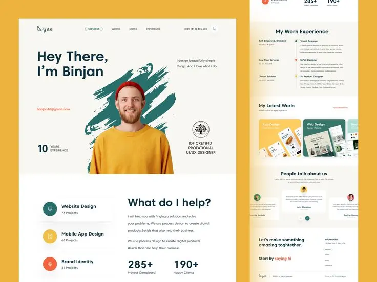 تصميم Portfolio (معرض أعمال)