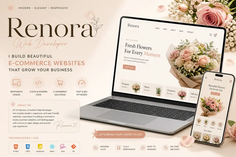 صميم وتطوير موقع ويب (Landing Page أو Website بسيط) باستخدام HTML, CSS, JavaScript