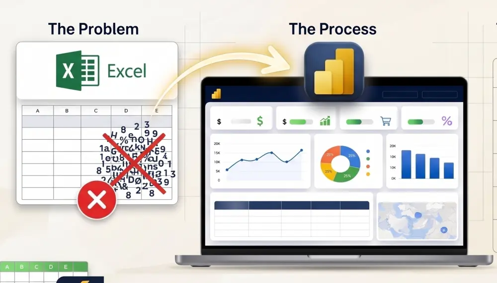 تحويل Excel (حتى 5000 صف و10 أعمدة) إلى Dashboard احترافي