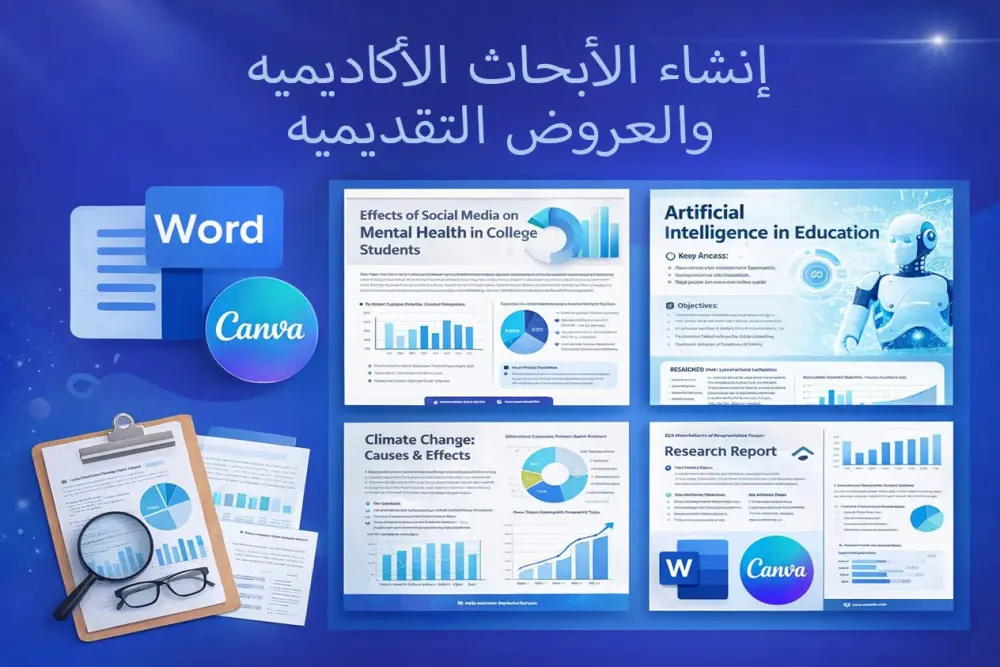 انشاء بحث اكاديمي وعروض تقديميه