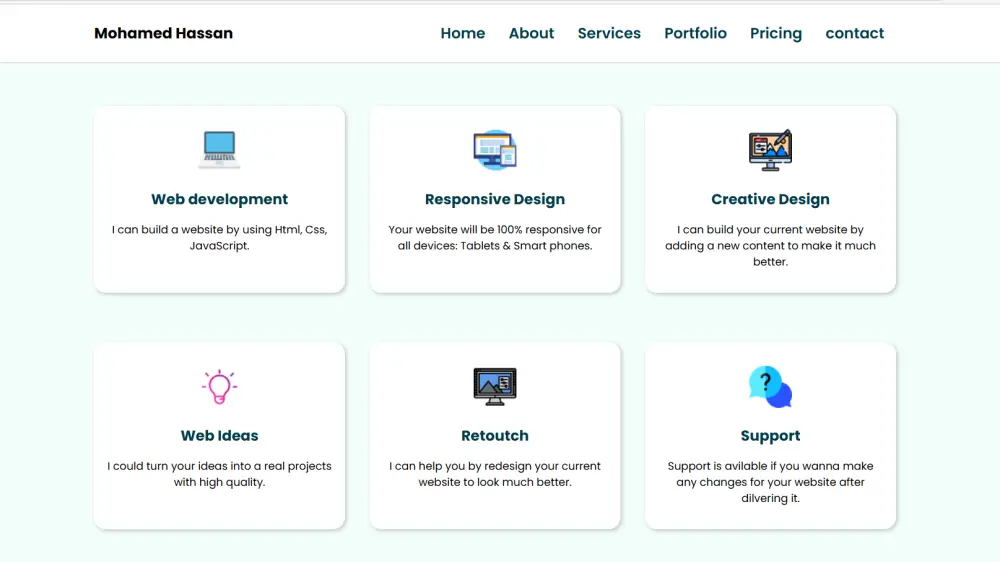 موقع احترافي ومناسب لجميع الأجهزة باستخدام  : Html5 , Css3 ,Javascript .