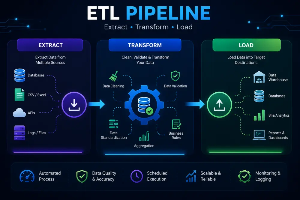 سأقوم ببناء ETL Pipeline باستخدام Python وSQL باحترافية