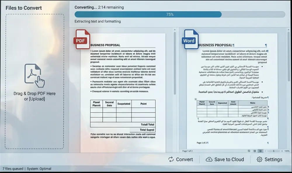 خدمة التفريغ السريع لملفات PDF والصور الي word قابل للتعديل
