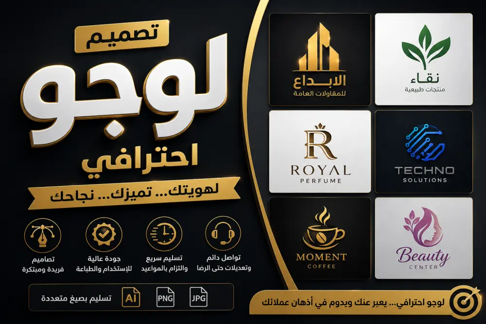 لوجو احترافي مميز يساعد مشروعك على جذب العملاء