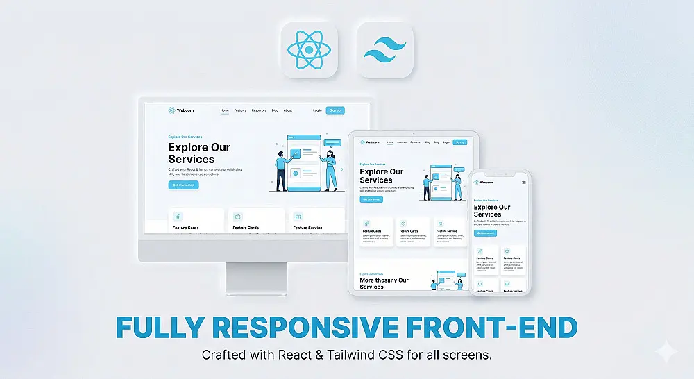 أهلاً بك. بصفتي Front-end Developer متخصص، أقدم لك خدمة بناء واجهات مستخدم احترافية، سريعة، ومتطورة تقنياً باستخدام React.js و Tailwind CSS.