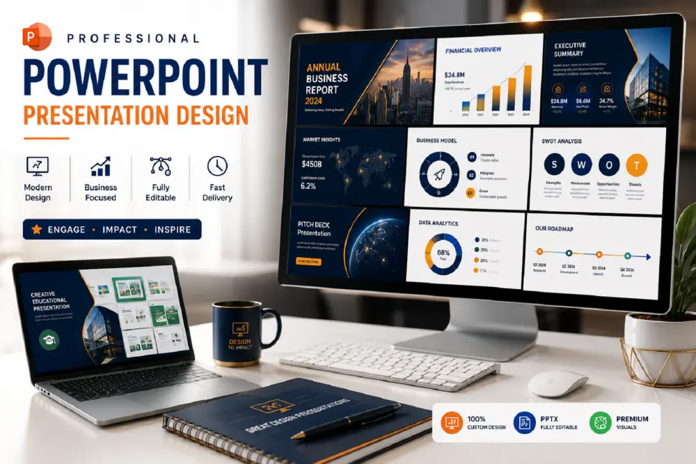 سأصمم عرض تقديدمي PowerPoint احترافي ومميز للشركات والطلاب