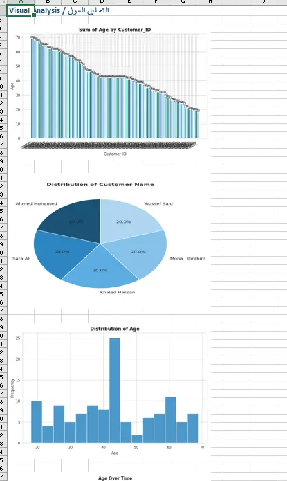 سأقوم بتحليل بياناتك (Excel/CSV) باستخدام Python مع رسومات بيانية احترافية