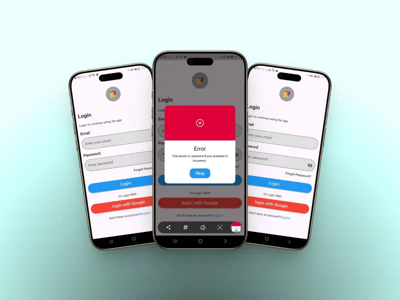 ربط تطبيقFlutter بخدمات Firebase (تسجيل الدخول وإنشاء الحساب)