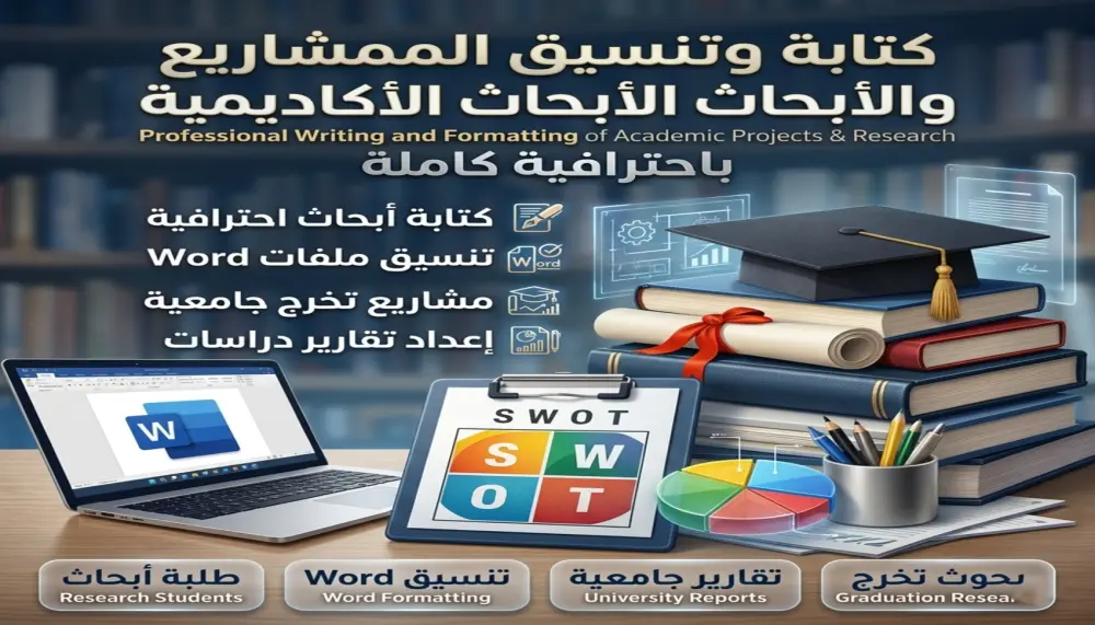 كتابة وتنسيق المشاريع والأبحاث الأكاديمية باحترافية كاملة