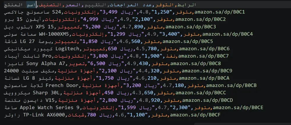 سأستخرج لك البيانات من أي موقع إلكتروني باستخدام Python، الخدمة الأساسية تشمل استخراج من 100حتي 1000او اكتر من ذلك    سجل من صفحة واحدة وتسليمها في ملف Excel أو CSV خلال 24 ساعة.
