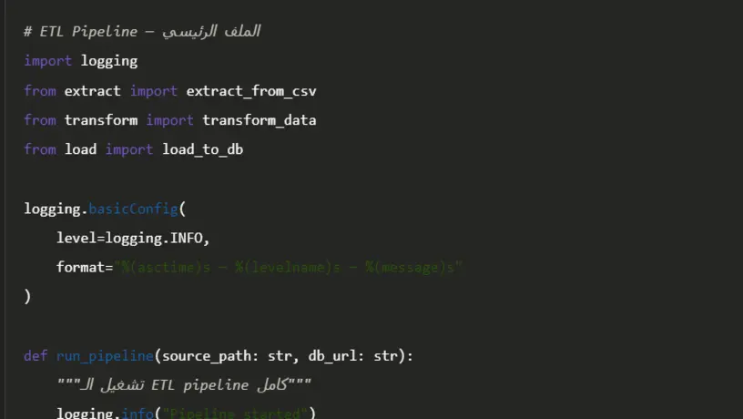 بناء وأتمتة خطوط نقل البيانات ETL Pipeline باستخدام Python
