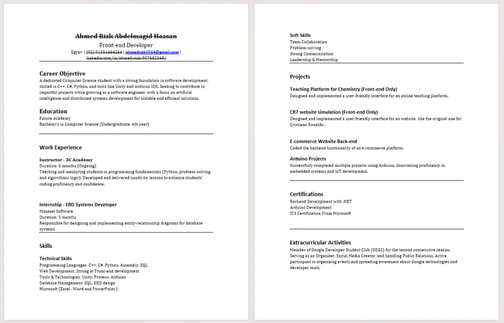 تصميم وكتابة CV احترافي + إدخال بيانات سريع