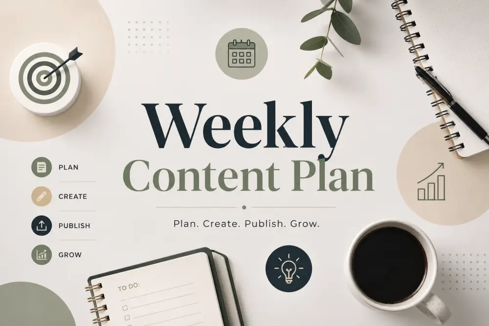 خطة محتوى اسبوعية Weekly content plan