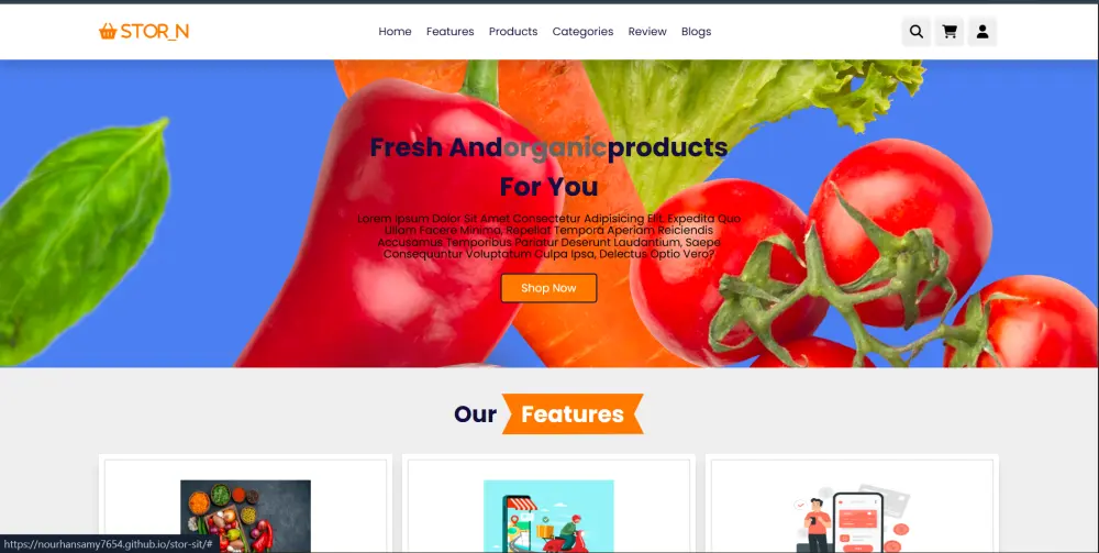 تصميم وتطوير متجر إلكتروني متكامل للمنتجات الطازجة والعضوية