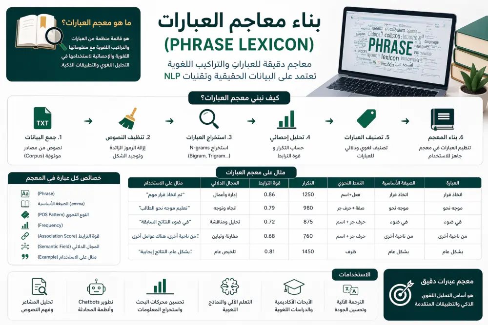 بناء معاجم لغوية (Lexicons) باستخدام تقنيات NLP و Machine Learning