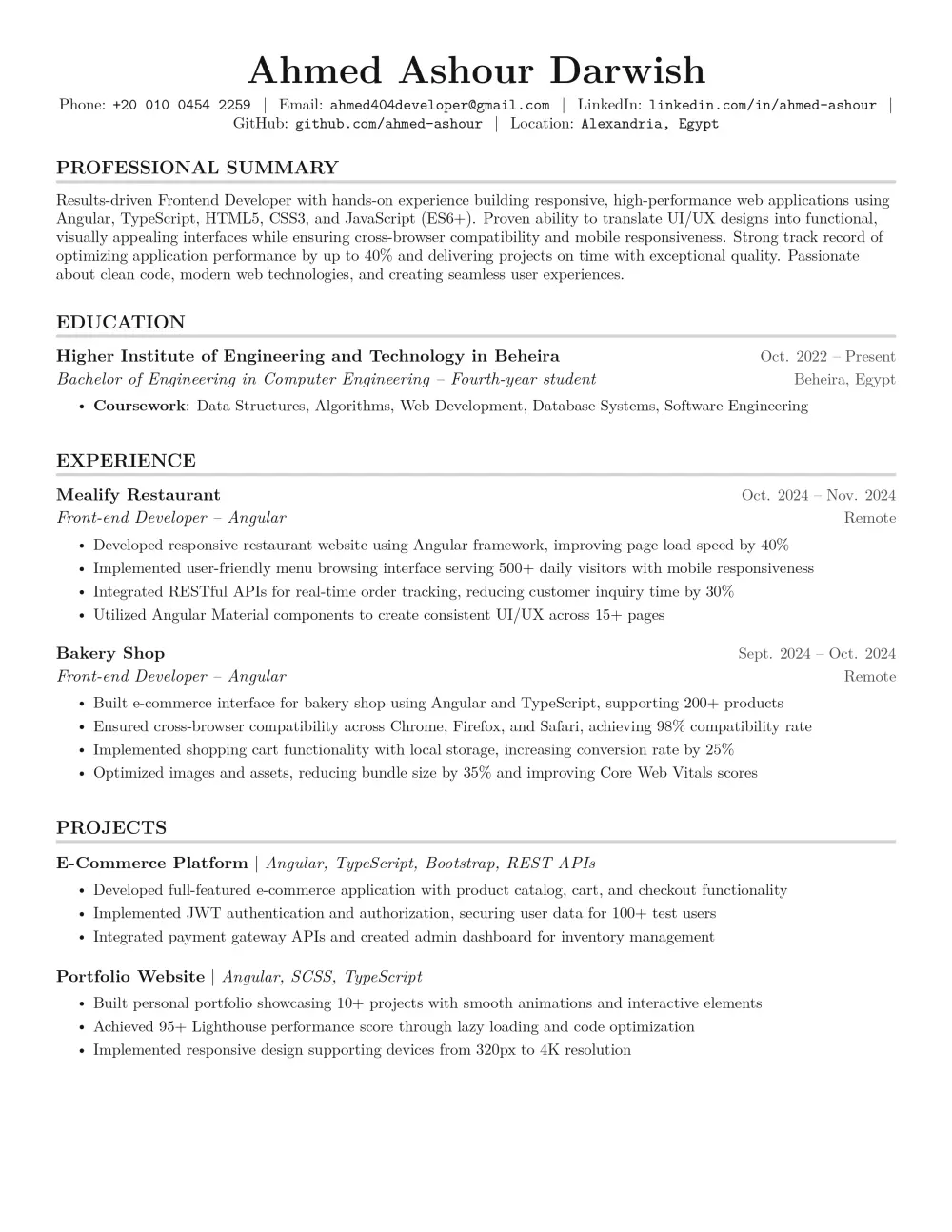 إنشاء cv بنظام ats