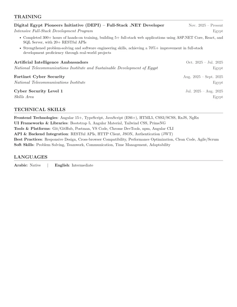 إنشاء cv بنظام ats