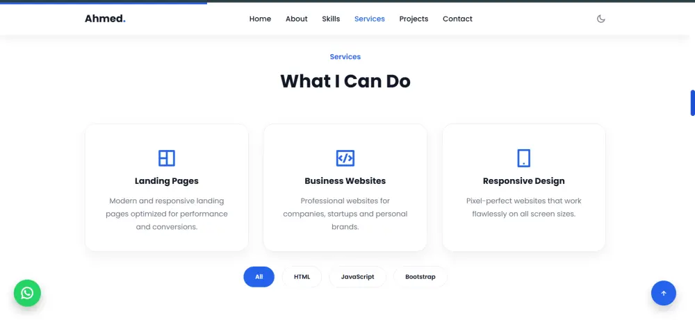 تصميم وتطوير موقع بورتفليو متجاوب واحترافي Portofolio Website