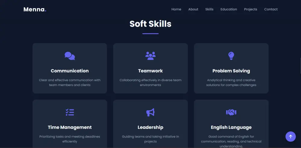 تصميم موقع بورتفوليو احترافي باستخدام HTML و CSS و JavaScript