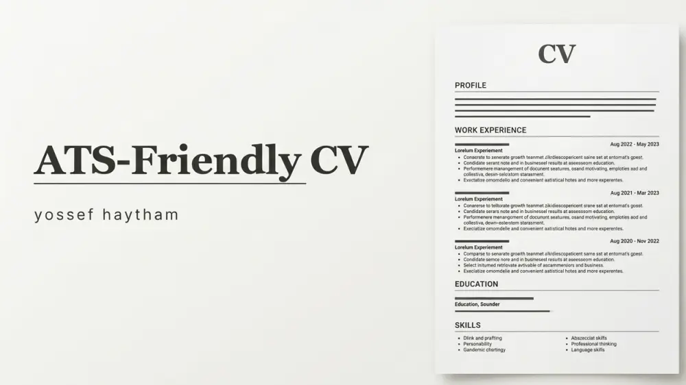 تصميم سيرة ذاتية CV بشكل احترافي متوافقة مع نظام ATS