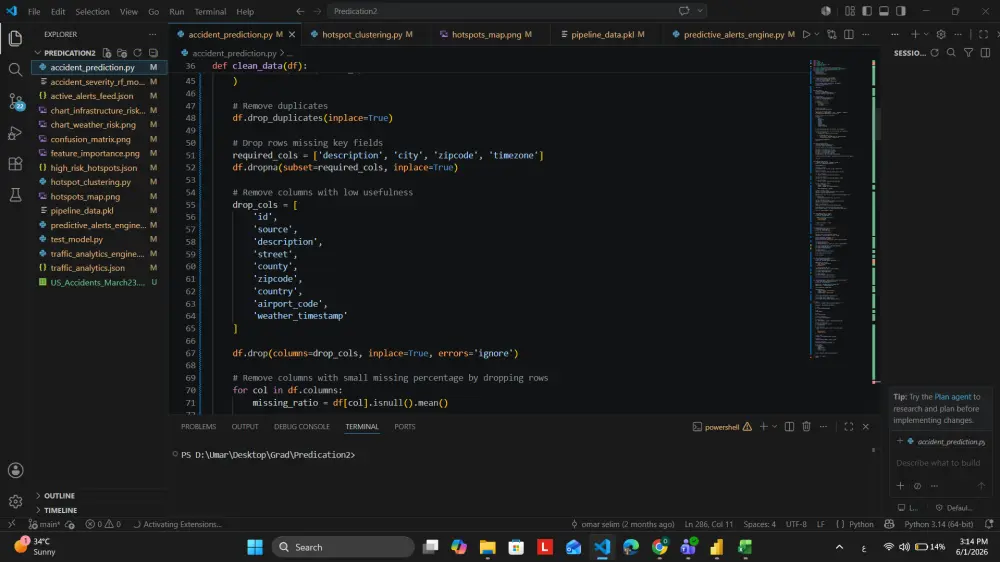 سأقوم بتنظيف وتحليل بياناتك باستخدام Python و Pandas مع تقارير ورسوم بيانية احترافية