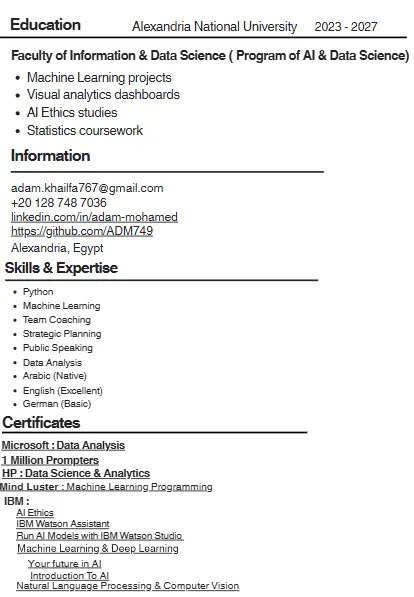 كتابة وتصميم سيرة ذاتية احترافية (CV)