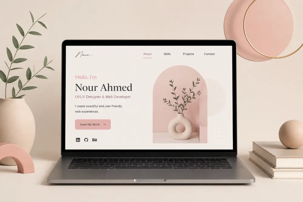 تصميم وتنفيذ بورتفوليو شخصي احترافي (Landing Page) متجاوب لجميع الأجهزة