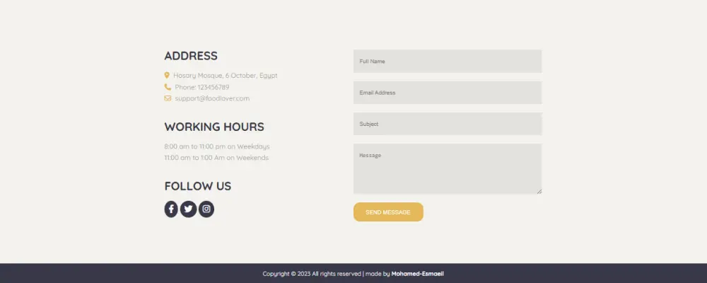 تصميم موقع مطعم احترافي (Restaurant Website UI)