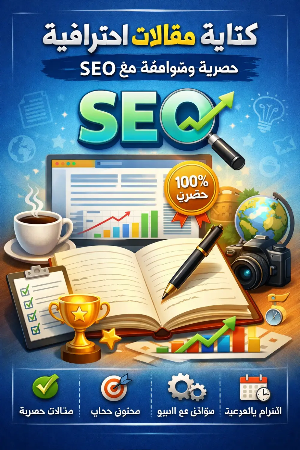كتابة مقالات احترافية حصرية ومتوافقة مع SEO في أي مجال