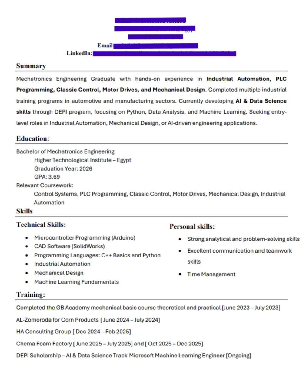 تصميم وكتابة سيرة ذاتية (CV) احترافية متوافقة مع أنظمة الـ ATS