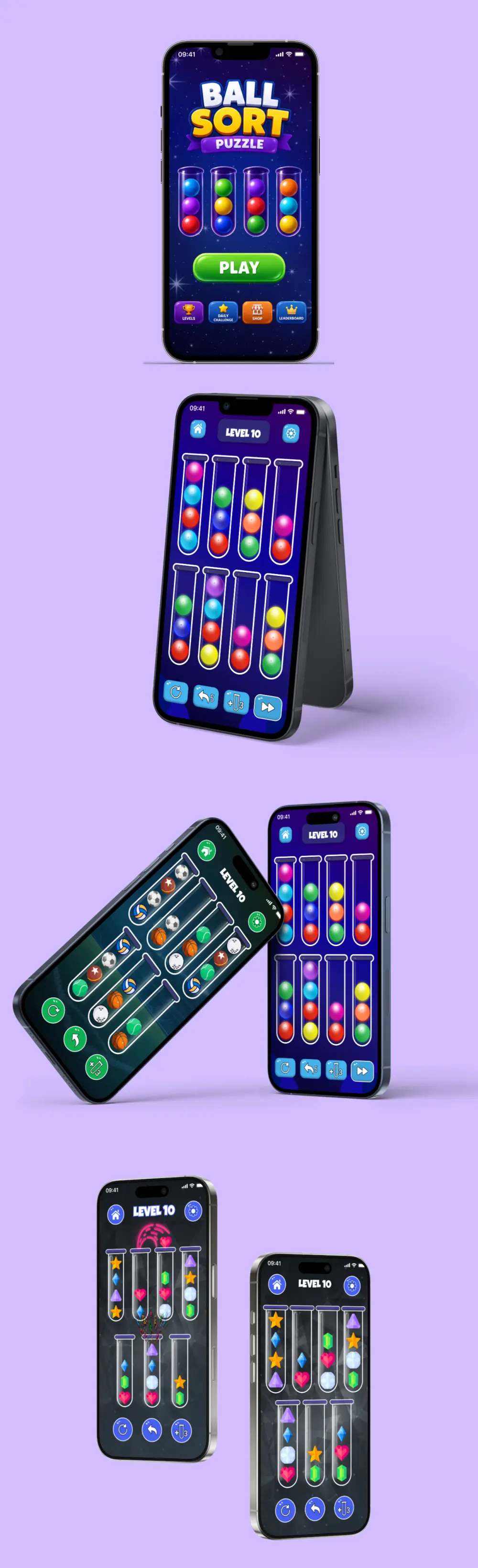 تصميم واجهات ألعاب موبايل احترافية UI/UX مع تصميم شاشات Figma