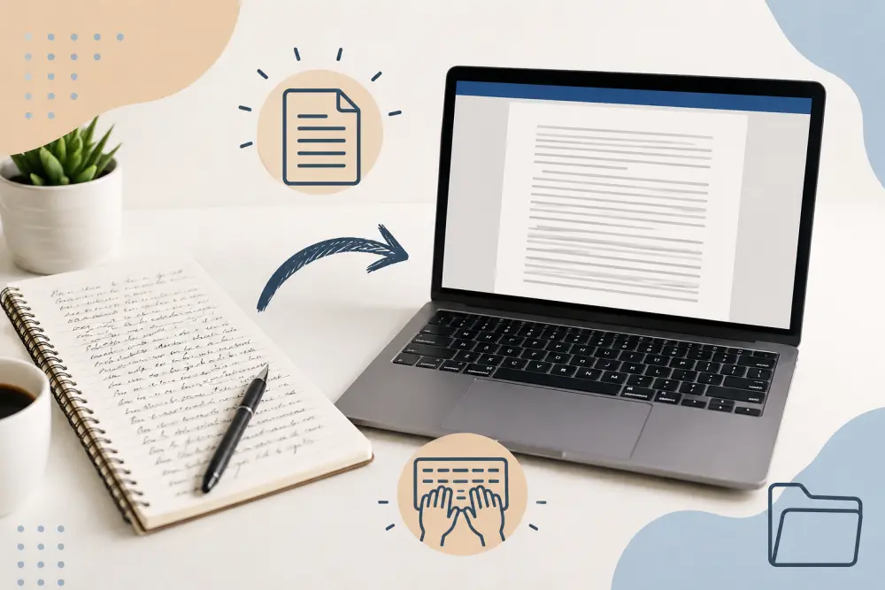 كتابة وتحويل المحتوى من ملفات ورقية أو PDF إلى Word أو Excel باحترافية ودقة