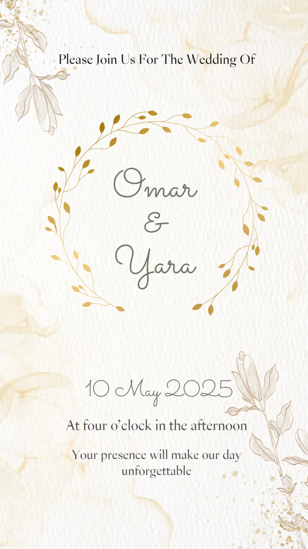 تصميم دعوات زفاف وارتباط انيقة واحترافية باستخدام Canva