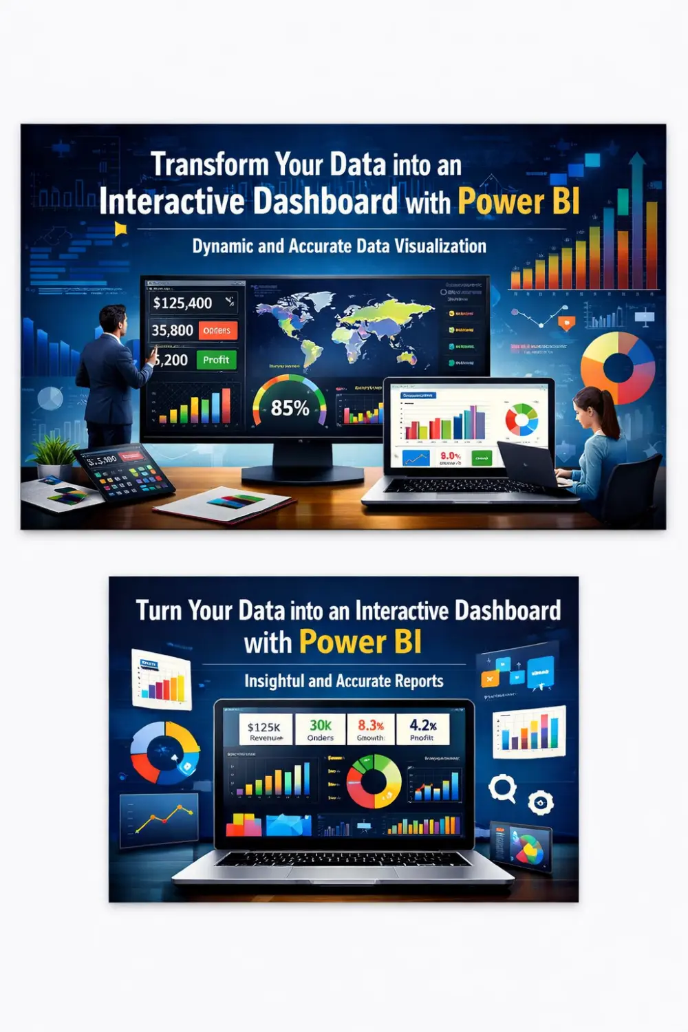 تحليل بياناتك وتحويلها إلى Dashboard تفاعلي ب power Bi او tableau