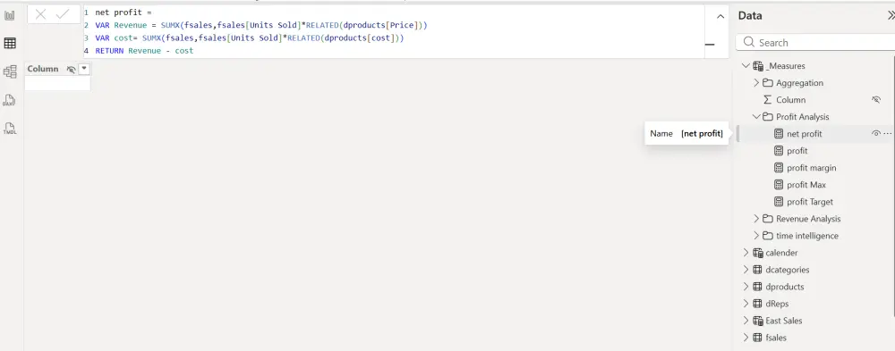 كتابة معادلات DAX لمشاريع power Bi