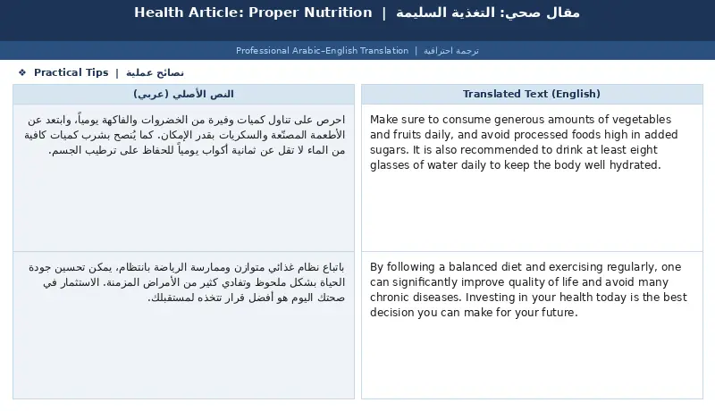 اقدم ترجمة إحترافية من العربية إلي الإنجليزية و العكس