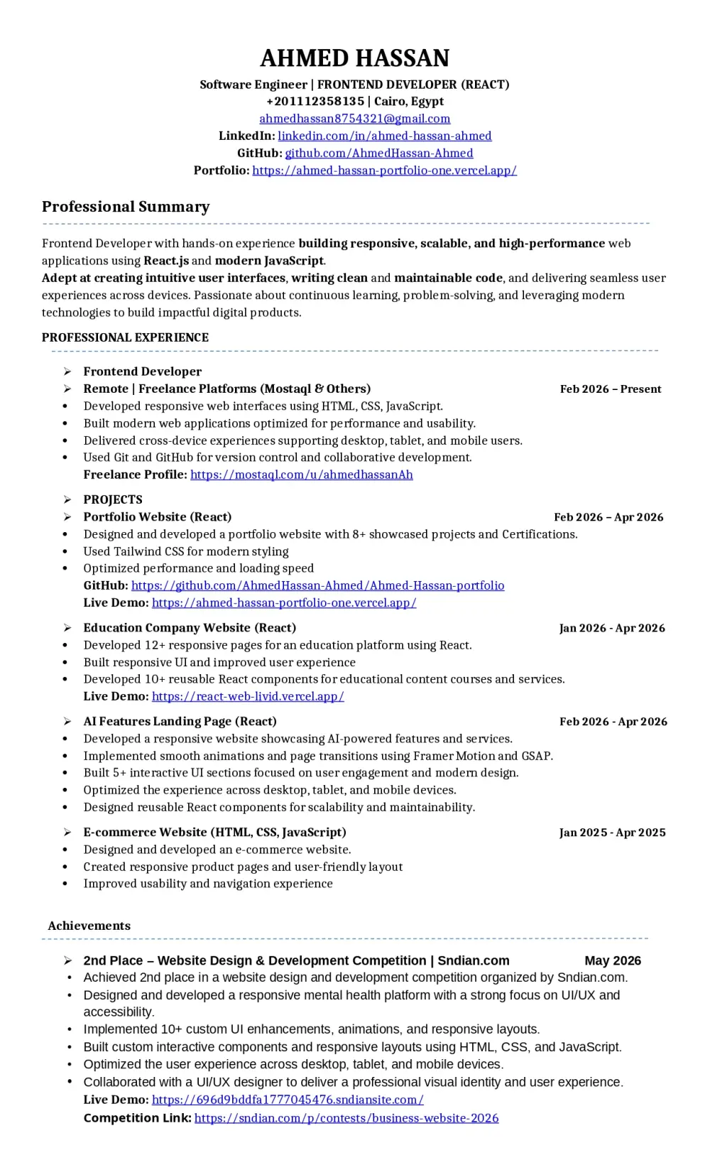 انشاء cv احترافي ومتوافق 100% مع ATS وعمل اختبار