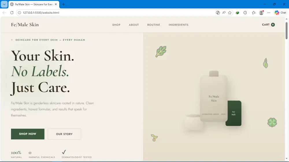Landing Page لمنتجات العناية بالبشرة