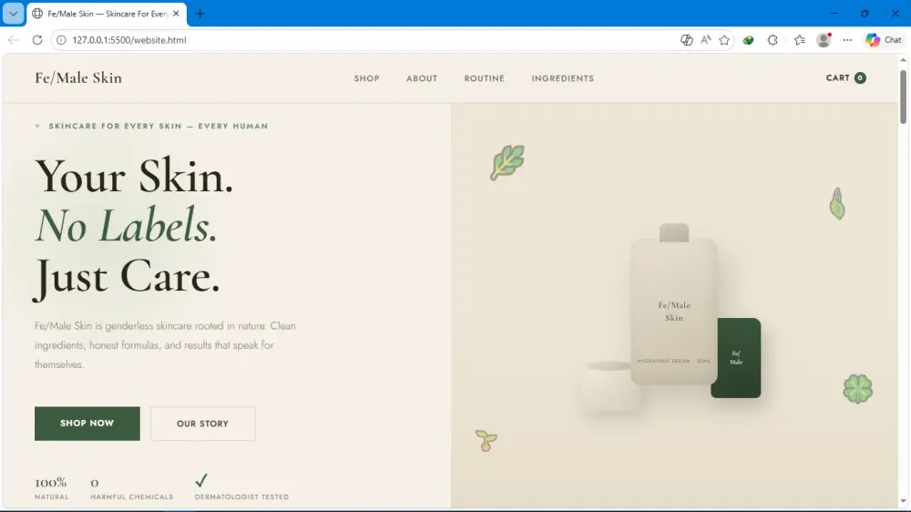 Landing Page لمنتجات العناية بالبشرة