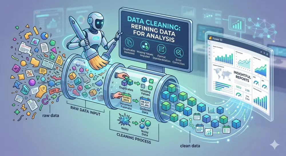 تنظيف ومعالجة البيانات باستخدام Power Query داخل Power BI.