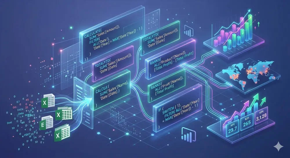 كتابة معادلات DAX المتقدمة لتقارير Power BI الذكية