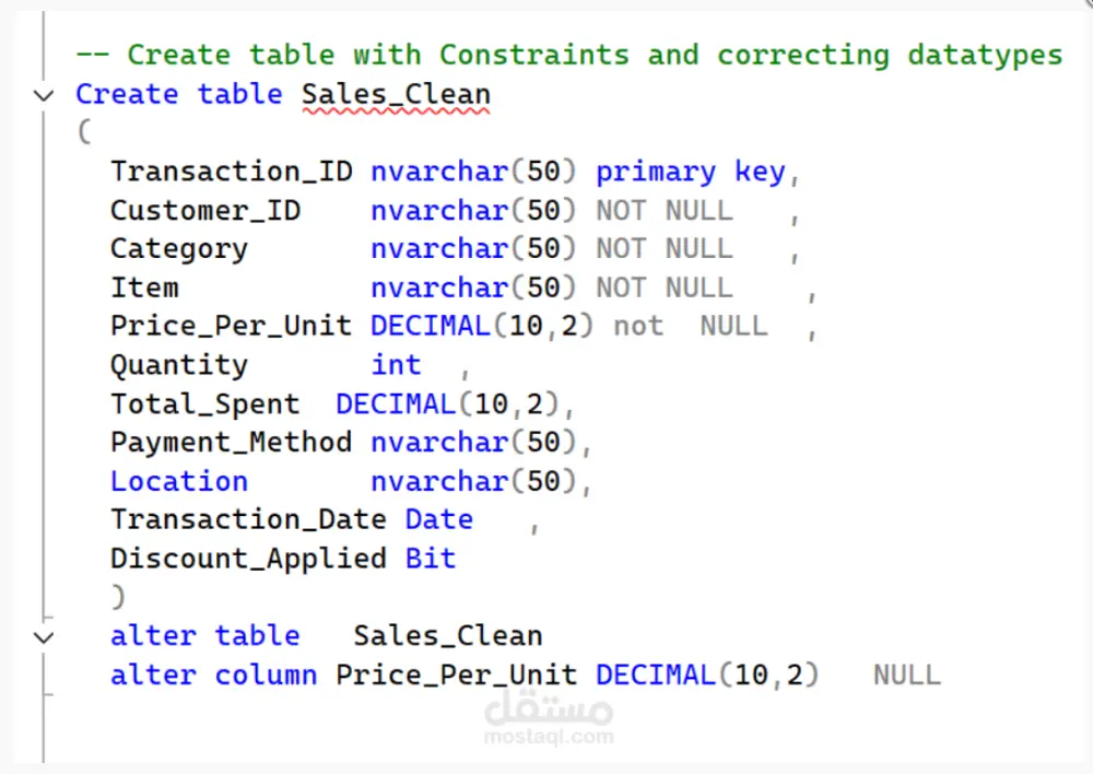 تنظيف وهيكلة قواعد البيانات باستخدام SQL لضمان دقة التقارير
