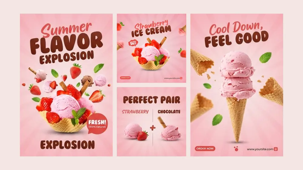 تصميم ٣ بوستات سوشيال ميديا احترافية وجذابة