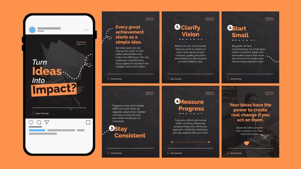 تصميم بوست كاروسيل احترافي ومتناسق (٣ سلايدات)