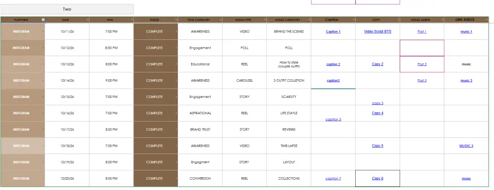 بإنشاء Content Calendar احترافي ومنظم لصفحات التواصل الاجتماعي